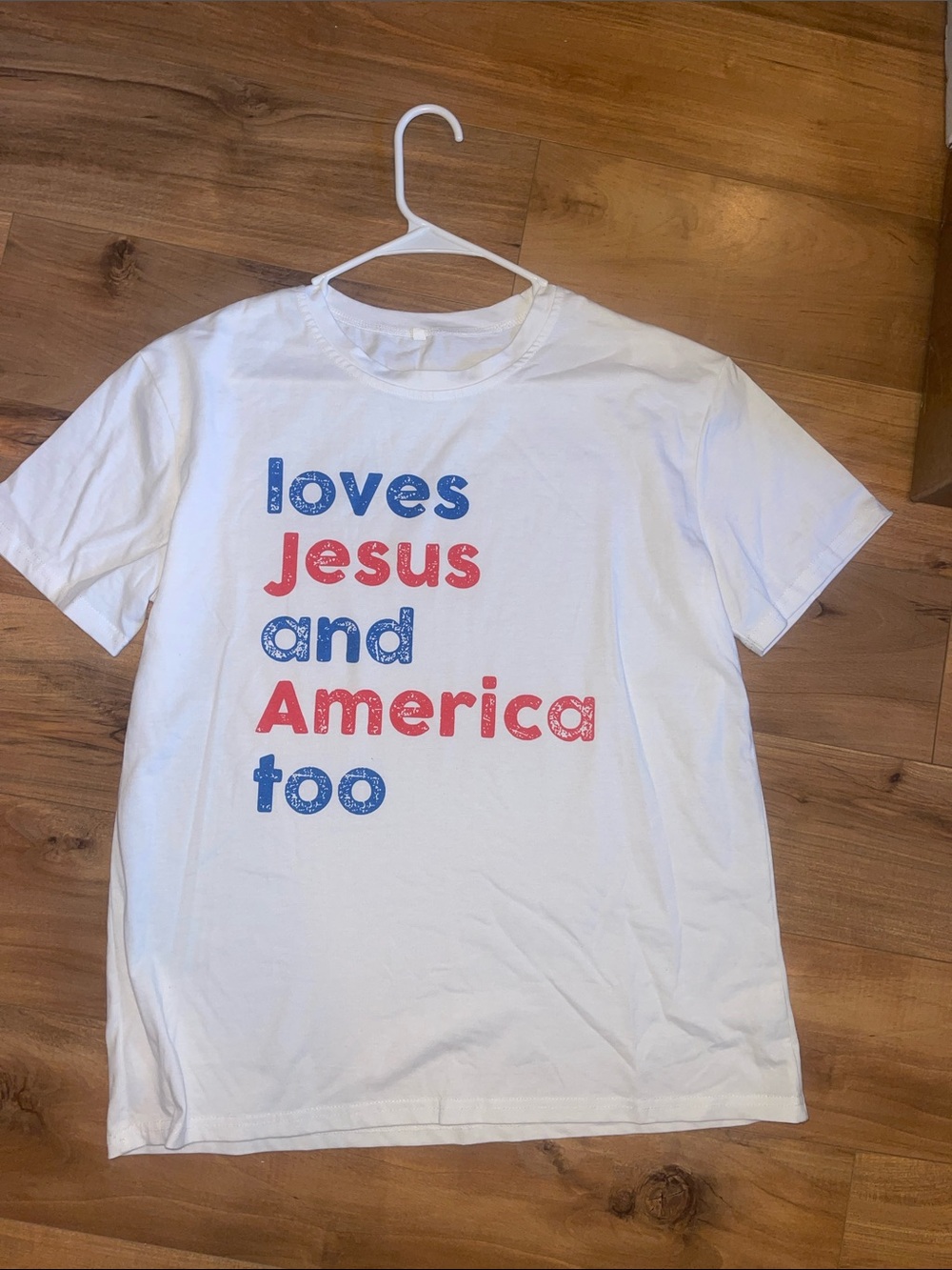 Woman’s Graphic Tee - Loves Jesus and America Too